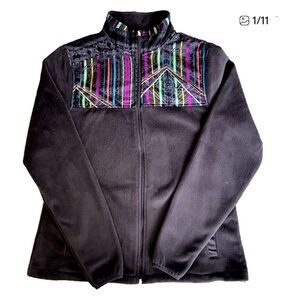 FILA SPORT - Women’s dark grey fleece - geometric design - Small